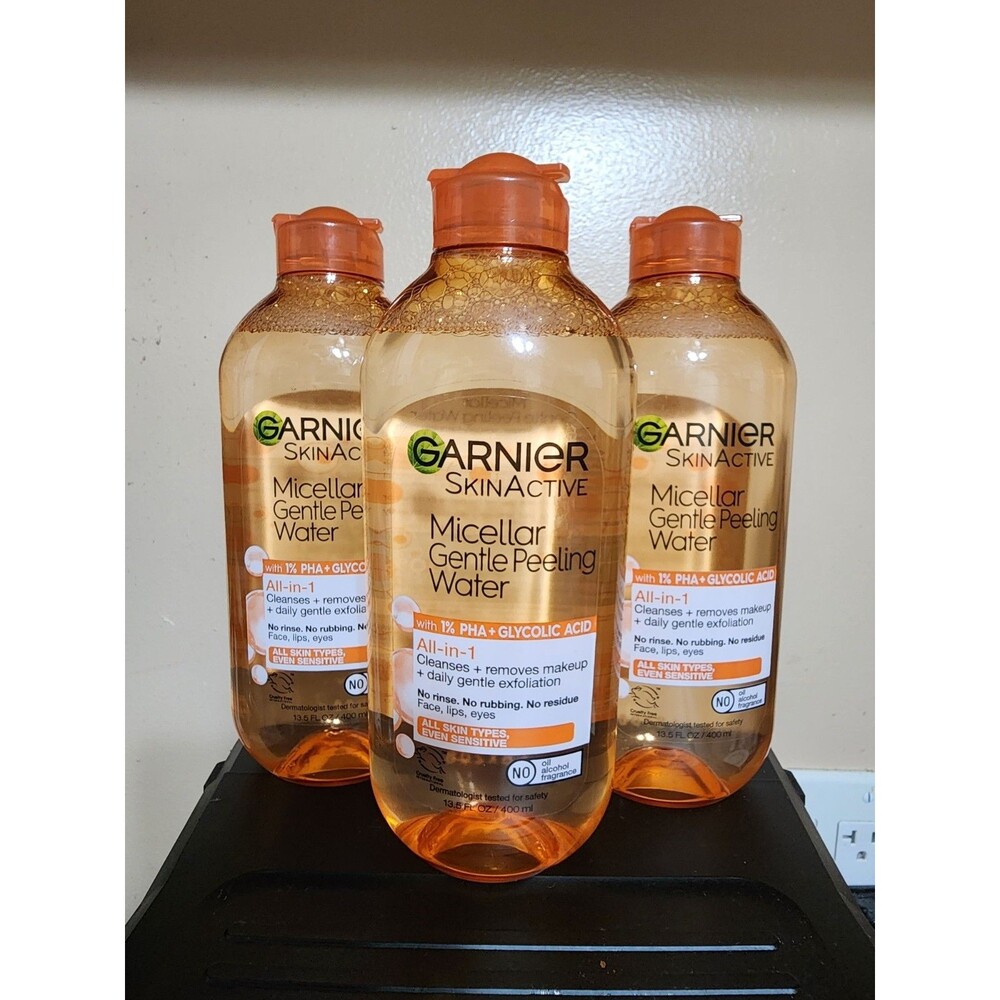 Garnier Micellar Water Gentle Peeling with 1% PHA & Glycolic Acid Set of 3